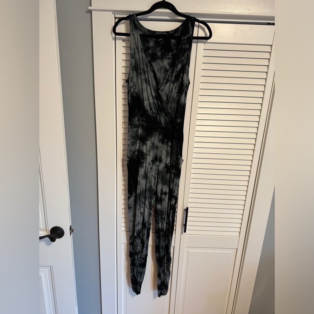Black and grey tie dye romper size medium
